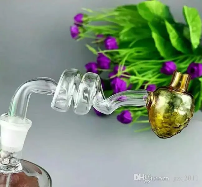 Der spiralförmige Glastopf Erdbeere Großhandel Bongs Ölbrenner Glas Wasserpfeifen Rigs Rauchen kostenlos