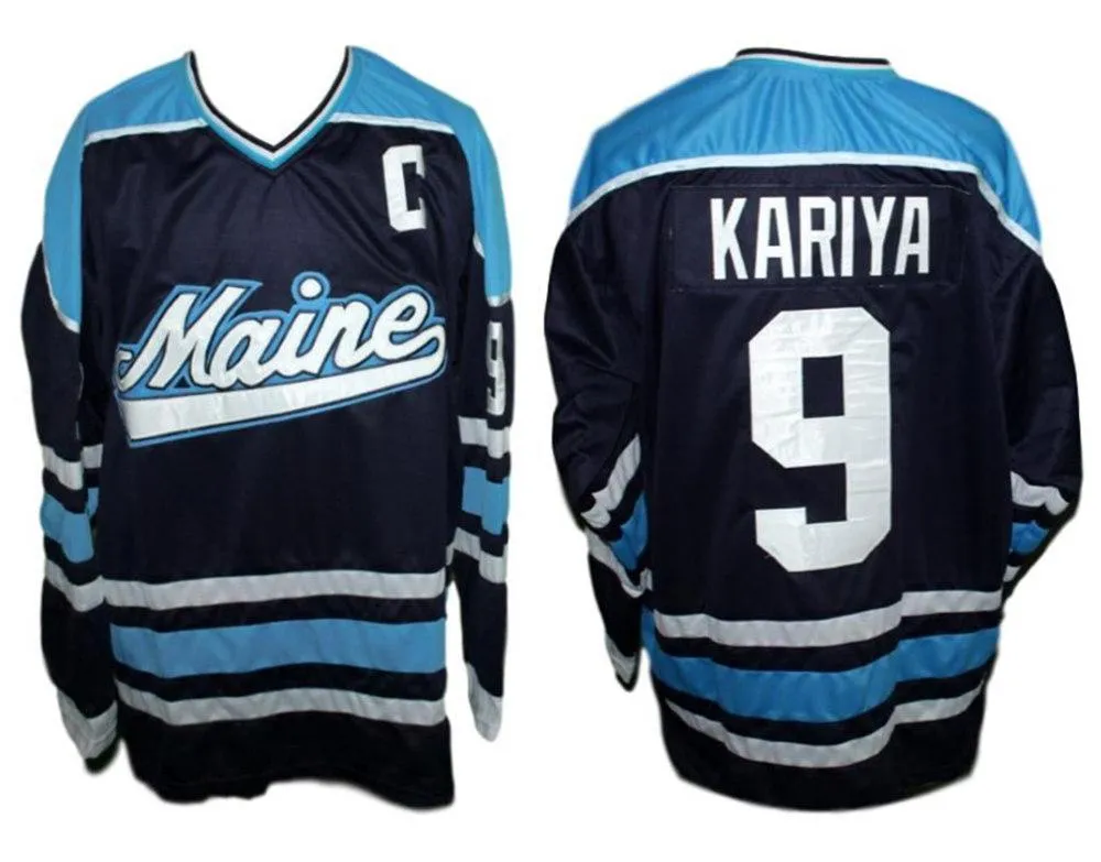 Paul Kariya 9 University Of Maine Black Bears 1993 Vintage Navy Blue
