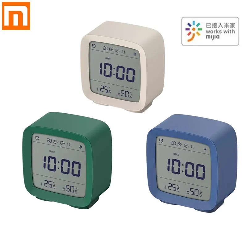 Xiaomi Cleargrass Bluetooth-väckarklocka Smart Control temperatur fuktighetsskärm LCD-skärm Justerbar nattlampa 3 i 1 smart hem