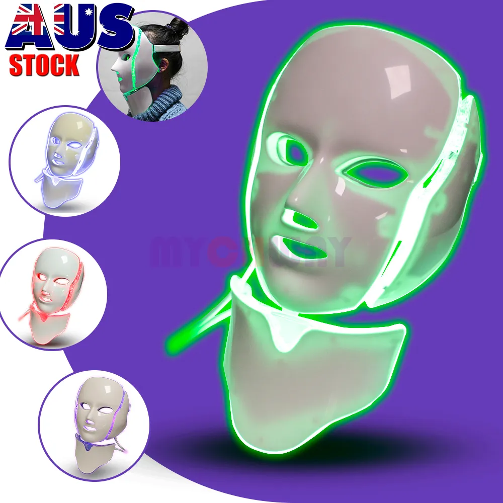 PDT 라이트 테라피 LED 얼굴 및 목 LED 얼굴 마스크에 대 한 7 가지 색상의 얼굴 마스크
