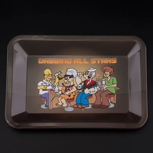 Cartoon Rolling Tray Kit Smoking Accessories 18 X 14cm Metal Roll