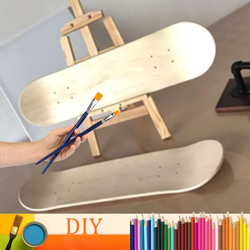 7 katmanlar akçaağaç kaykay güverte diy 8 inç doğal ahşap boş çift içbükey longboard dans kurulu acemi dropship