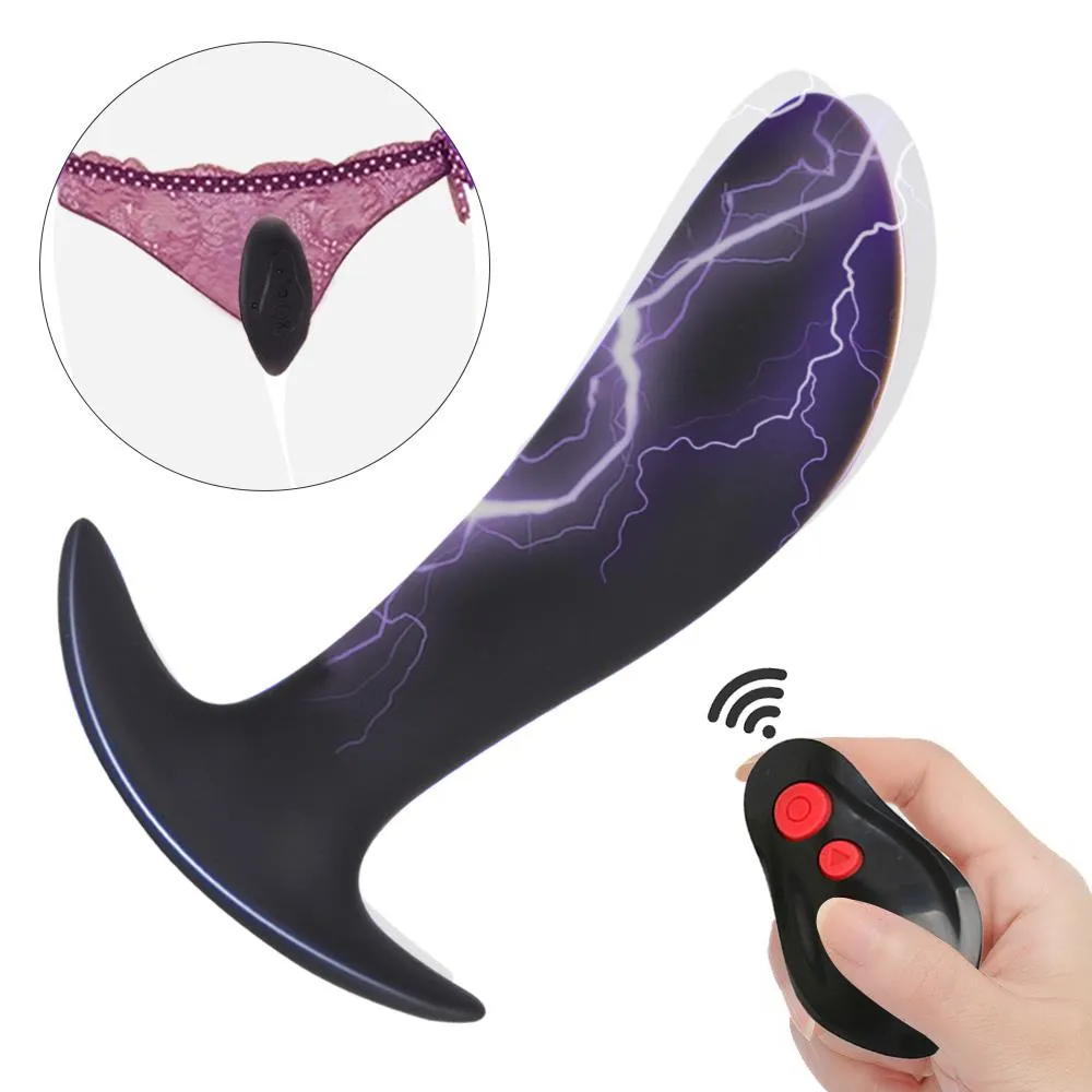 Vibrating Butt Plug Elétrico Choque Dildo Anal Plug Remoto Sem Fio Vibrador Masculino Sexo Brinquedo Prostate Massager Sexo Brinquedos Para Adultos