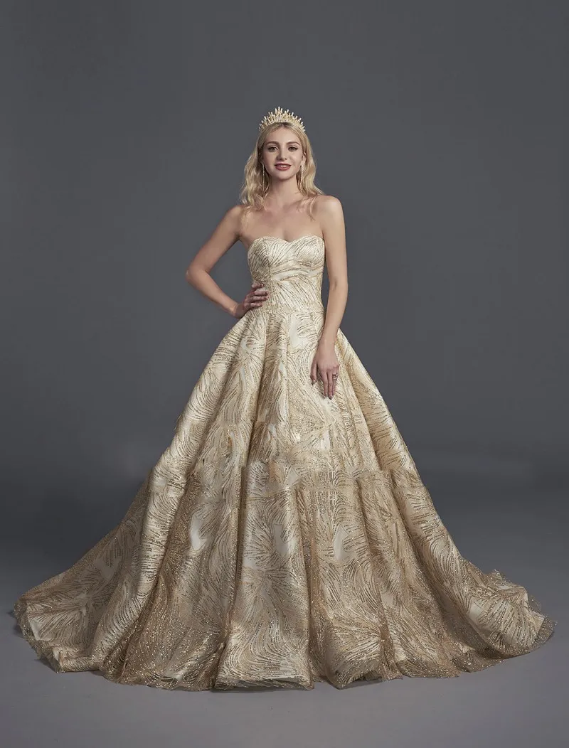 gold princess dress prom Ball Gowns Gold Princess Prom Dress Gold A-Line Tulle Gold Sequin Long Prom Dress, Gold