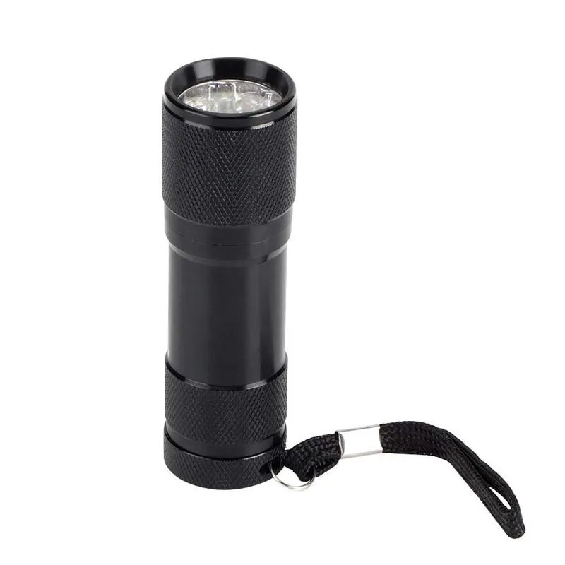 9LED 알루미늄 미니 휴대용 UV 울트라 바이올렛의 Blacklight 9 LED 손전등 토치 라이트