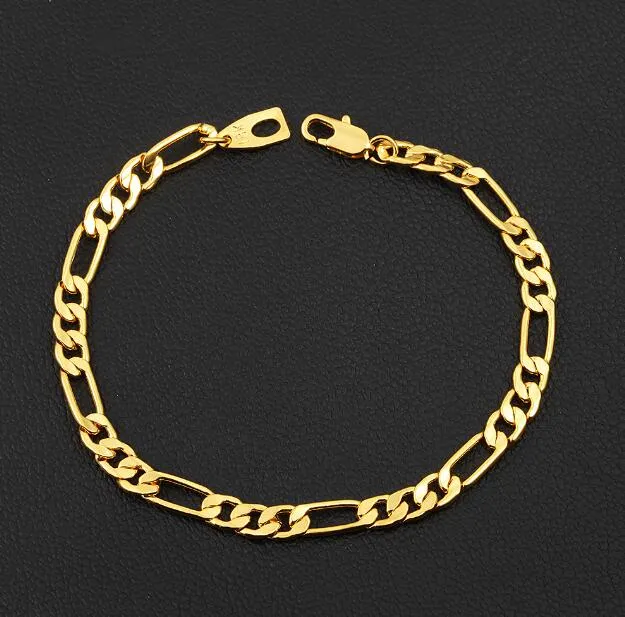 2020 vente chaude mode bijoux hommes Bracelet en or 18K plaqué or Bracelet 5mm * 18cm 19cm 20cm 21cm 22cm