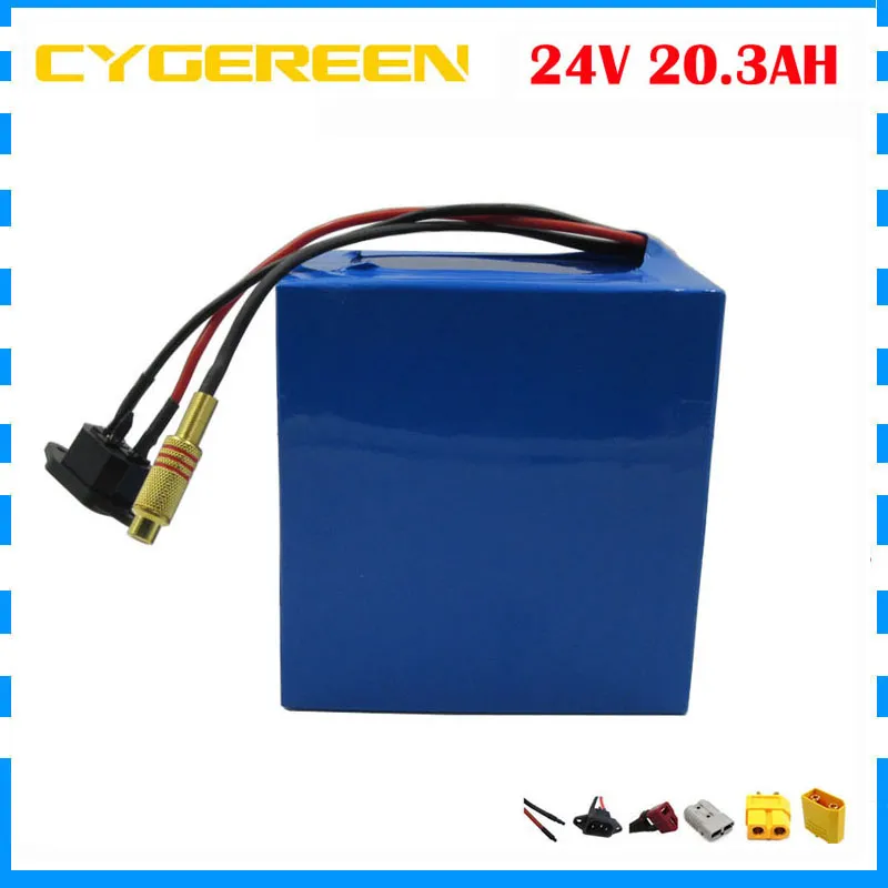 700W 24V 20AH بطارية ليثيوم 24V 20.3AH استخدام بطارية دراجة كهربائية NCR18650PF خلية 2900mah 30A BMS مع 29.4V 3A شاحن