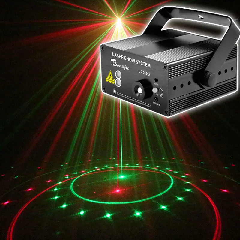 Eshiny-mini projetor laser para festa, controle remoto, led azul