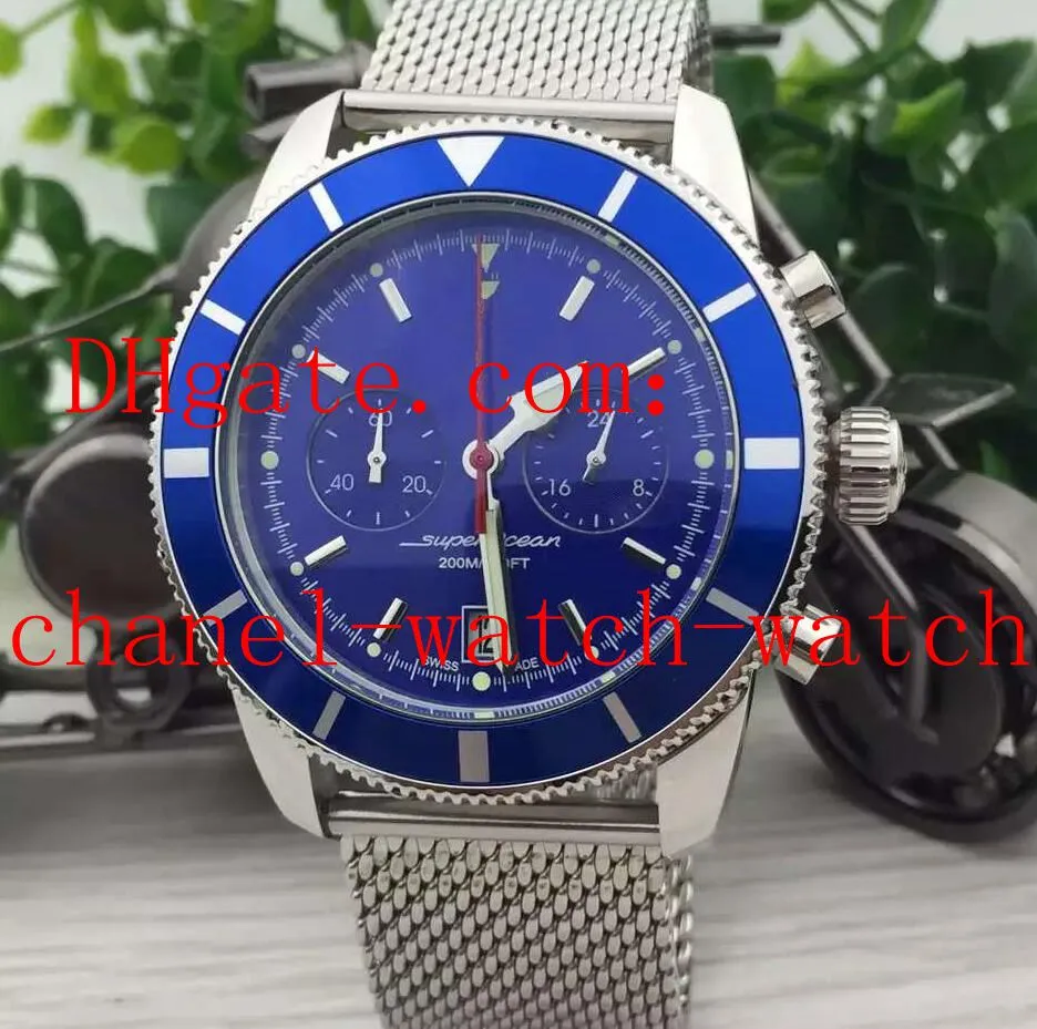 Мода Wathces 4 Цвет Superocean Наследие 42 мм A23370 Кварцевый хронограф мужские наручные часы из нержавеющей стали мужские спортивные часы