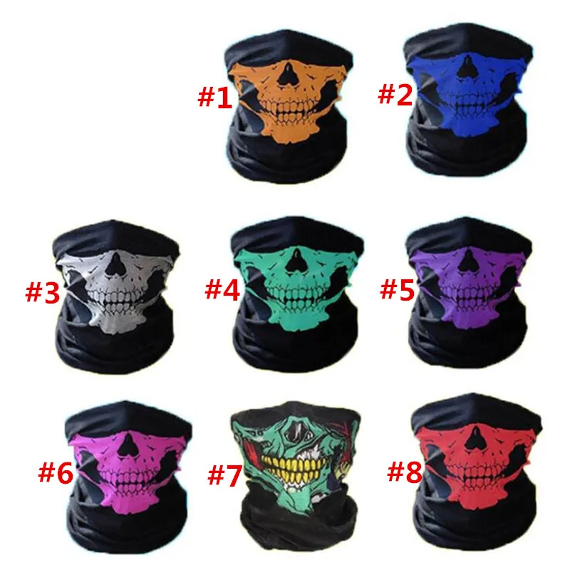 kull Mezza fascia Maschere per il viso Sciarpe Bandana Bici Moto Sciarpe Sciarpa Collo Facce Maschera Ciclismo Cosplay Sci Biker libera la nave 50 pezzi