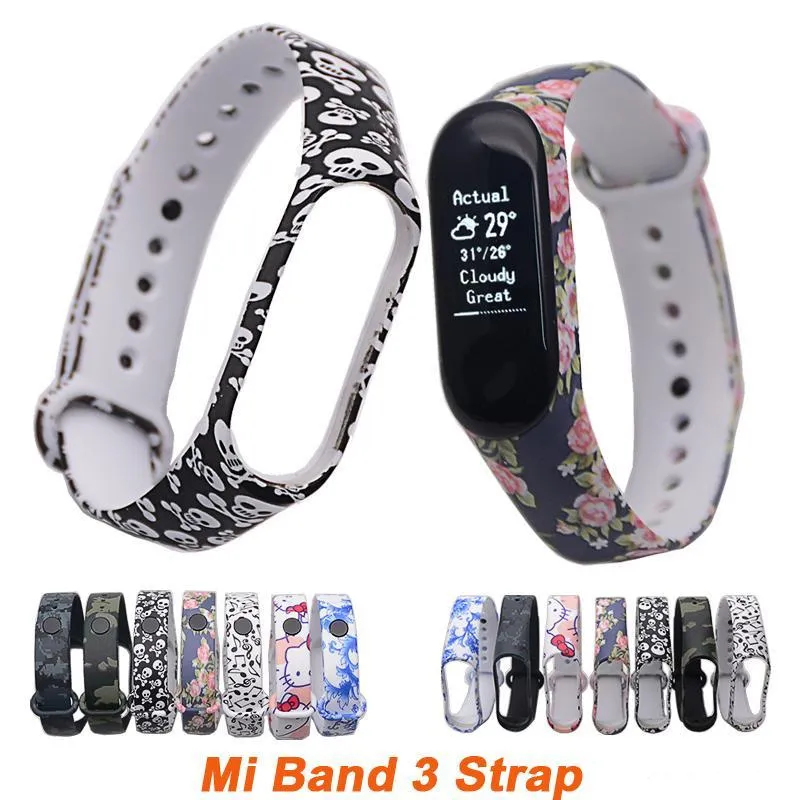 Alça de pulso Silicone Moda Mi Band 3 Bracelet Strap Miband 3 Strap colorido de substituição para Xiaomi Mi Band 3 Smartband