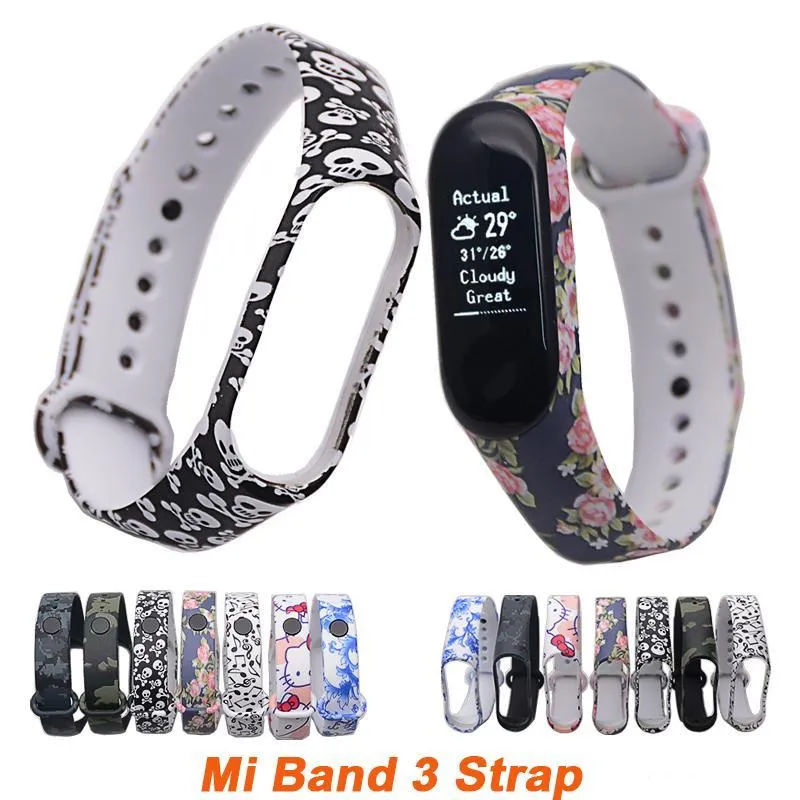 Mode Mi bande 3 Bracelet sangle Miband 3 sangle coloré remplacement Silicone dragonne pour Xiaomi Mi bande 3 Smartband