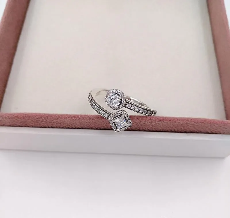 Authentic 925 Sterling Silver Rings Abstract Elegance Clear Cz Fits European Pandora Style Jewelry From 24 34 DHgate