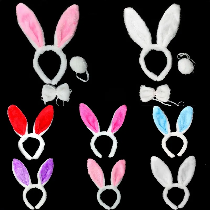 Fasce Orecchie Da Coniglio Per Pasqua - Cerchietti Decorativi Per Bambini E Adulti, 6 Colori, Morbido Peluche - Foto 9