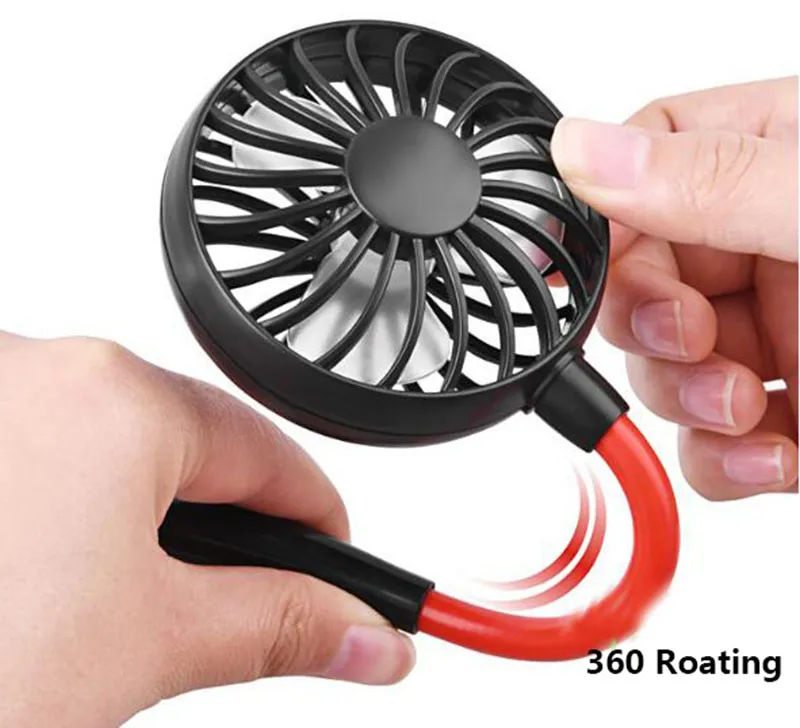 Ventilateur USB Portable réglable à 360 degrés, bande de cou, Mini ventilateur suspendu, refroidisseur d'air USB pour le sport