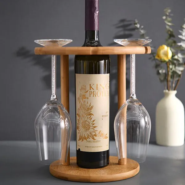 Creative Bamboo Wine Glass Cup Holder Household Goblet Wine Glass