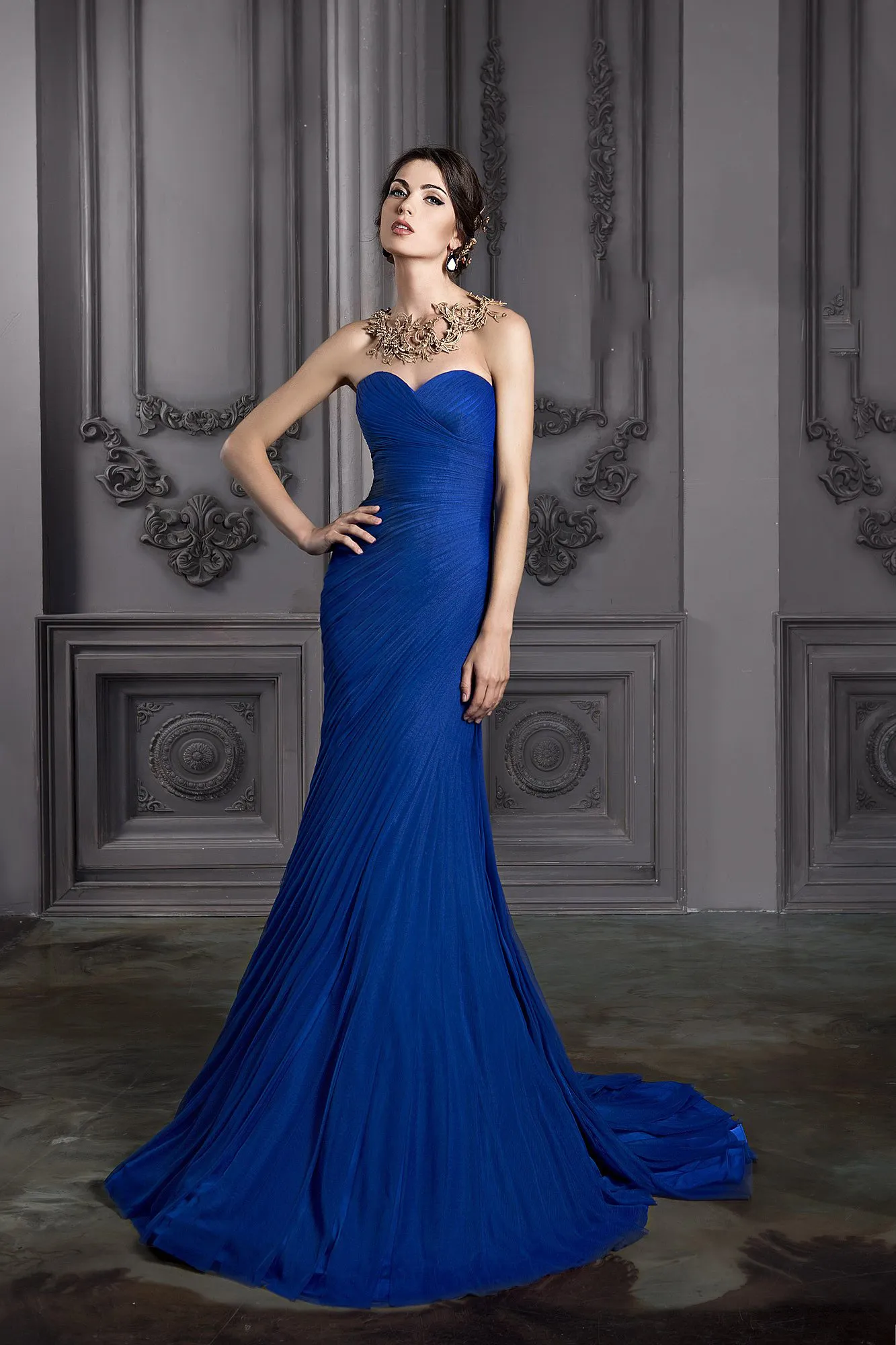 2019 Royal Blue Promのドレス恋人の人魚のイブニングドレス安いイブニングガウンスイープトレインシンプルなフォーマルドレス