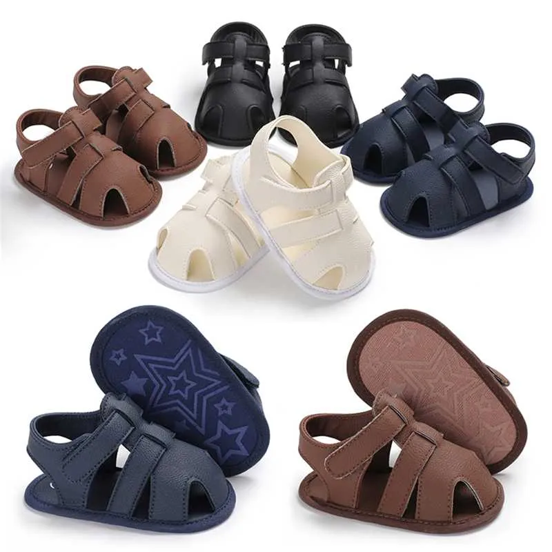 2020 Tendenza moda Estate Bambino Appena nato Baby Boy Ragazza Suola Morbida Scarpe PU Sandali In Pelle Prewalker Scarpe Casual Calzature