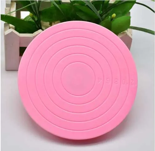 Mini Cake Plate Revolving Decoration Stand Platform Turntable Round Rotating Cake Swivel Christmas Baking Tool