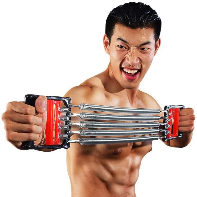 Multifunction 5 Spring Chest Expander Fitness Resistance Bands Strength ...