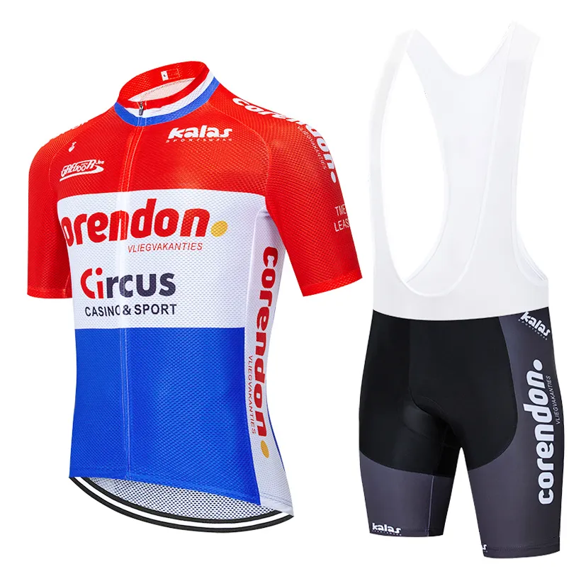 Fabriksdirektförsäljning 2021 Ny Corendon Circus Cycling Jersey 20D cykel Kort set Ropa Ciclismo Mens Summer Quick Dry Cycling Maillot Bottomkläder