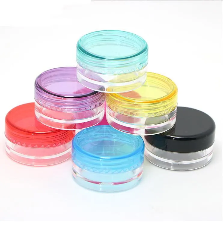 5G 5ML Empty Clear Container Jar Pot With Black Lids for Powder Makeup Cream Lotion Lip Balm/Gloss Cosmetic Samples 1000pcs/lot 2022