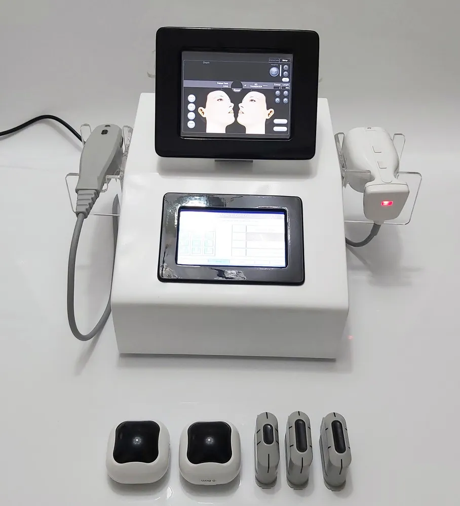 휴대용 2 in 1 HIFU Liposonix 기계 Hifu 초음파 얼굴 스킨 케어 리포시닉 바디 5 카트리지가있는 장비 슬리밍