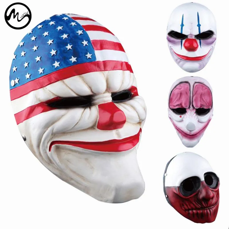 Clown Masques pour Masquerade Party Clowns Effrayant Masque 2 Payday Halloween masque horrible 4 Styles Party Halloween Masques