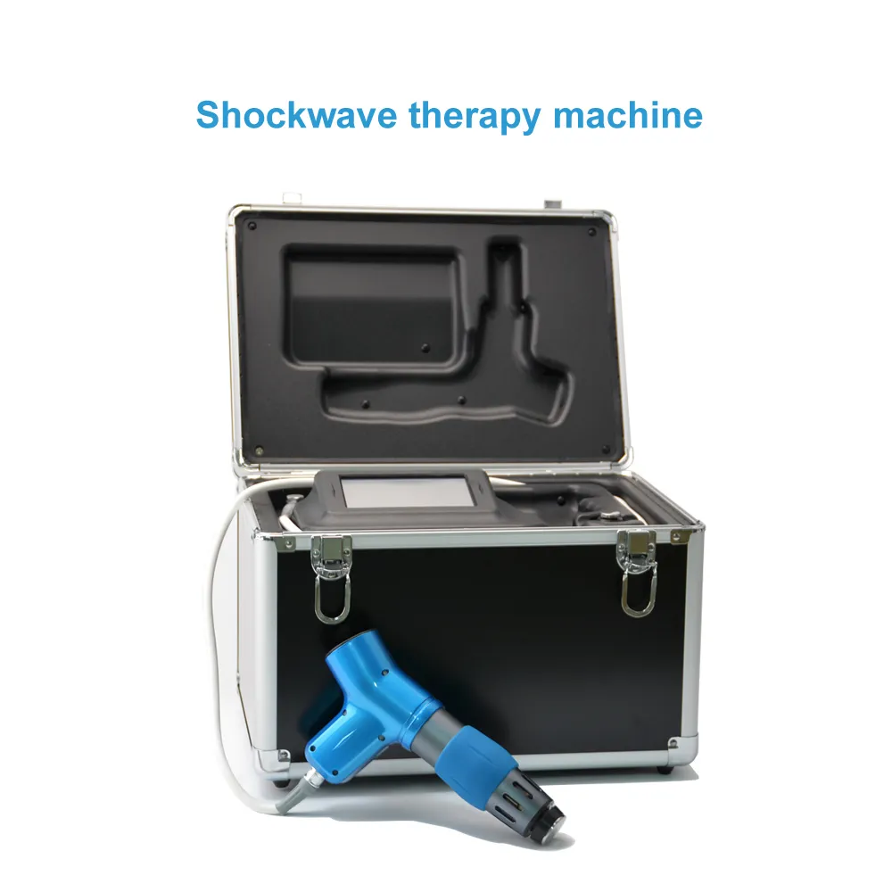 Portable air compressor eswt radial shock wave shockwave therapy equipment physiotherapy knee back pain relief cellulites removal machine