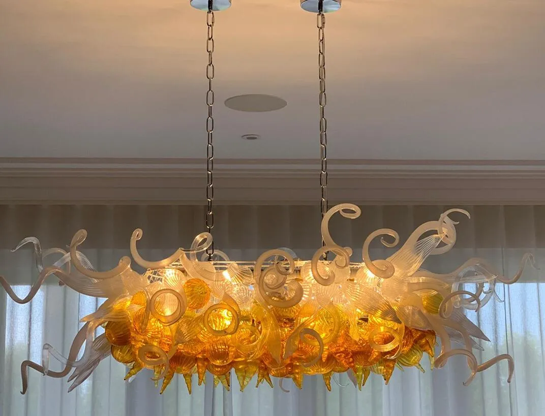 Artistique moderne Lustre personnalisé verre soufflé Lustre en cristal d'éclairage Salon Chambre LED Pendant Luminaires suspendus