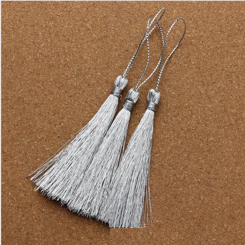 Orecchini Lunghi A Nappa Etnici – Boho Chic Con Frange – Colore Bianco, Lunghezza 8 Cm – Lega E Poliestere