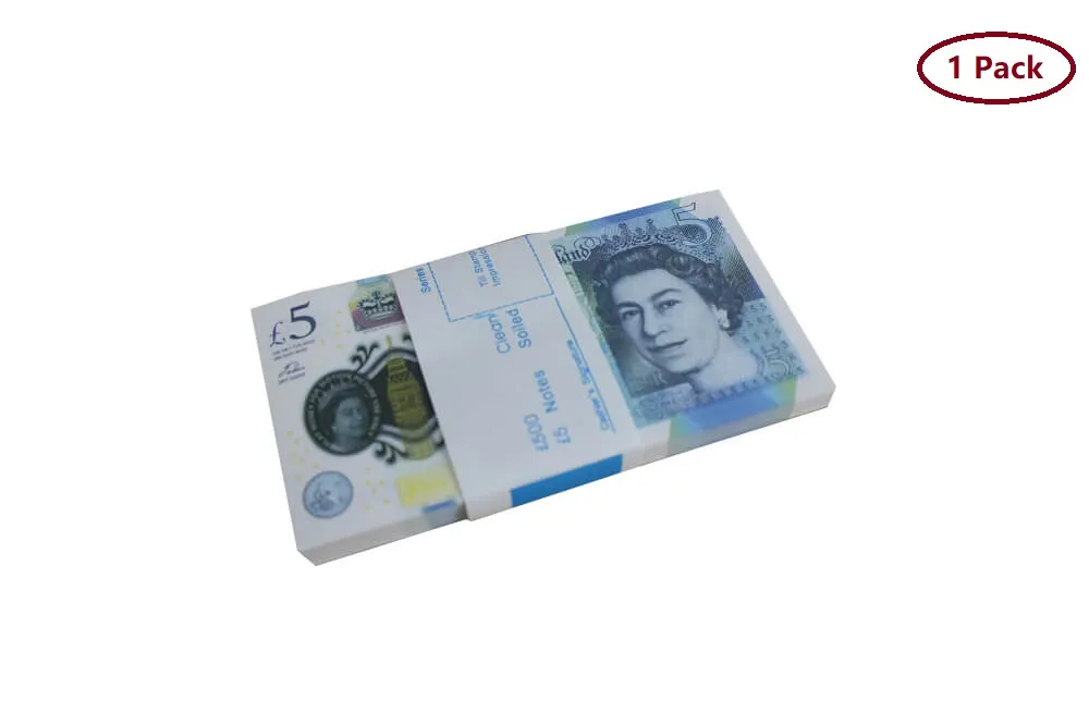 Prop Money UK Pounds GBP Bank Game 100 20 Notes Filmes Authentic Film Edition Play Fake Cash Cash Casino Photo Booth Props4aw8