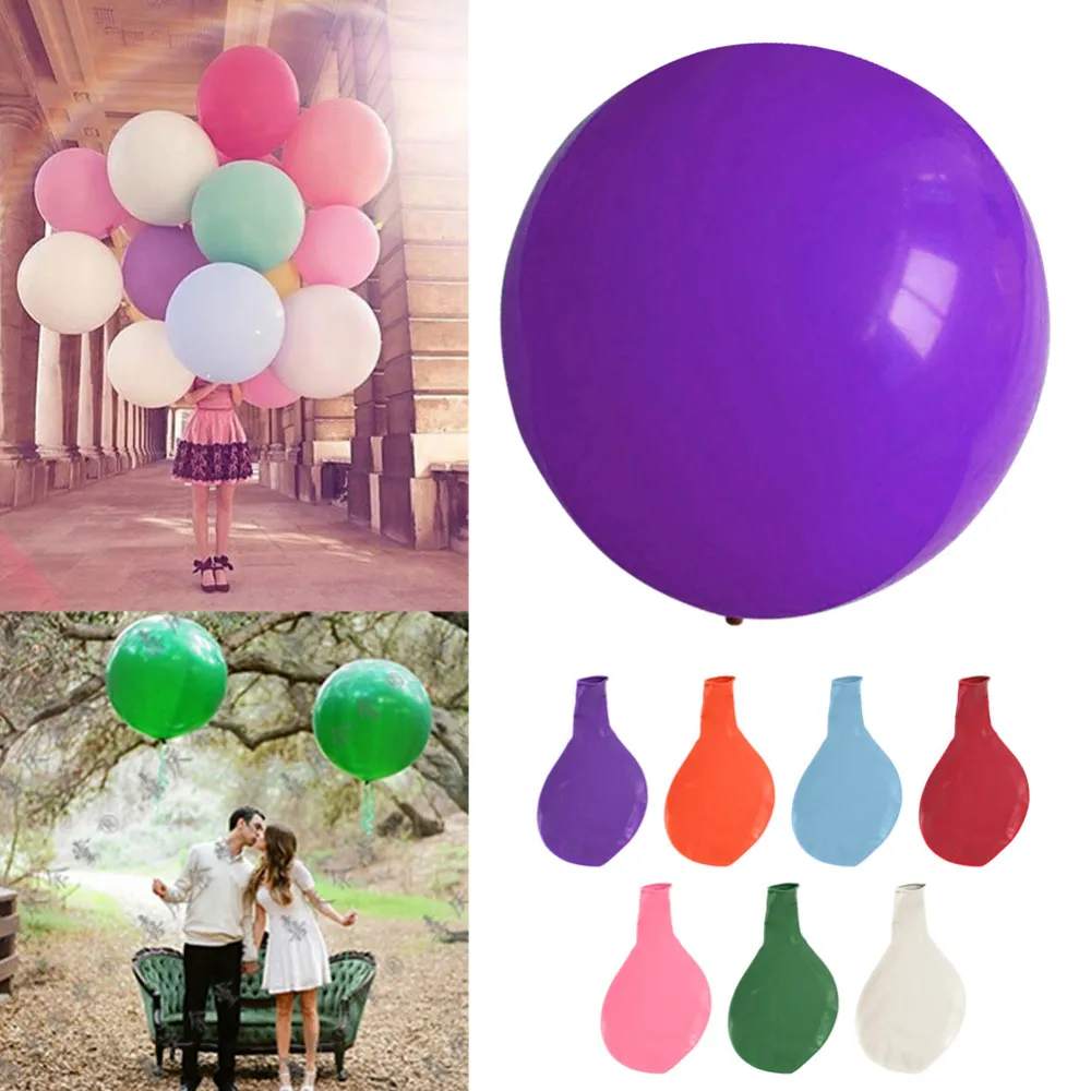 36 tum färgglada stora latexballonger heliumöppning uppblåsa upp jätteballongbröllopsfödelsedagsfest Stor ballongdekoration