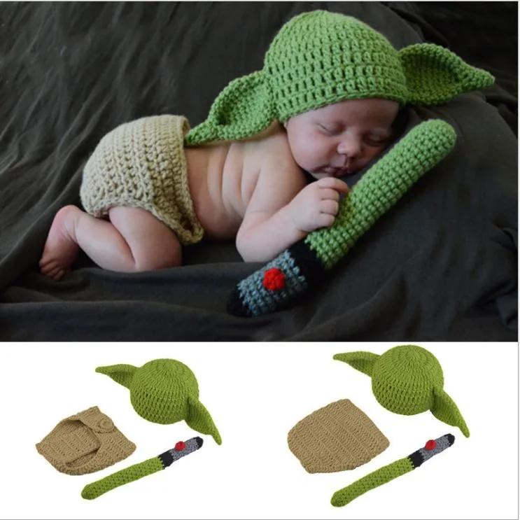 Nyfödda fotograferingsrekvisita tillbehör baby kostym hatt nyfödda baby flickor pojkar kläder foto rekvisita