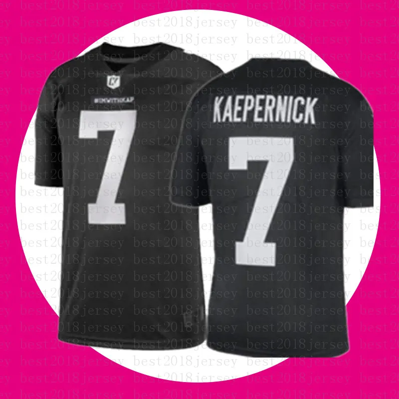 vente pas cher IM AVEC KAP Maillots Noir Blanc NCAA IMWITHKAP Maillots 7 Colin Kaepernick Maillot de football américain Tom Brady Saquon Barkley wse