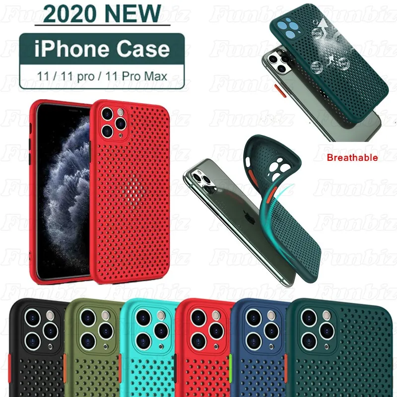 Breathable Phone Case For iPhone 11 Pro Max Silicone Mesh Heat Dissipation Cases For iPhone 7 8 Plus X XS Max TPU Cover