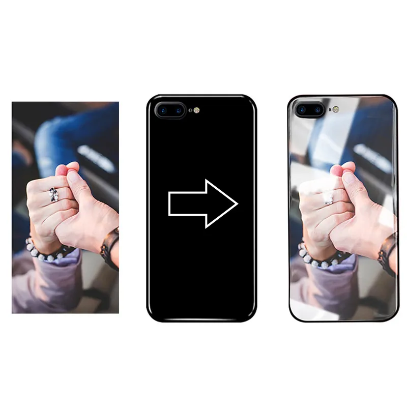 DIY Custom Phone Case UV Printing Logo Personlig Härdad Glasskydd Till Iphone X 11 12 Pro Max Galaxy S20 Plus Ultra Shell