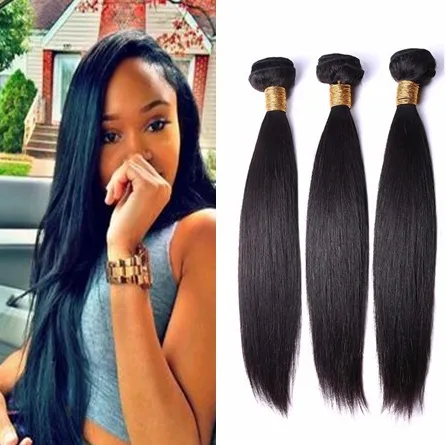 9A Peruvian Virgin Hair Straight Unprocessed Human Hair Bundles Weft Weaves