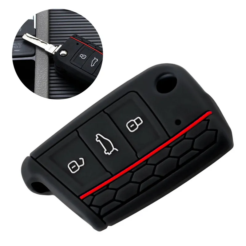 Universal Durable Silicone Car Key Cover Case Flip Key Cap Remote Control For Volkswagen Golf 7 Nissan Xterra