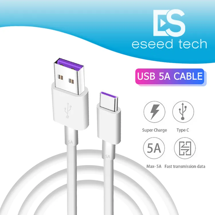 OEM Huawei USB 5A Type C 케이블 P30 P30 Lite Mate20 Pro Type-C 슈퍼 빠른 충전기 충전 케이블 Samsung S10 Note 10 Lgandroid 폰