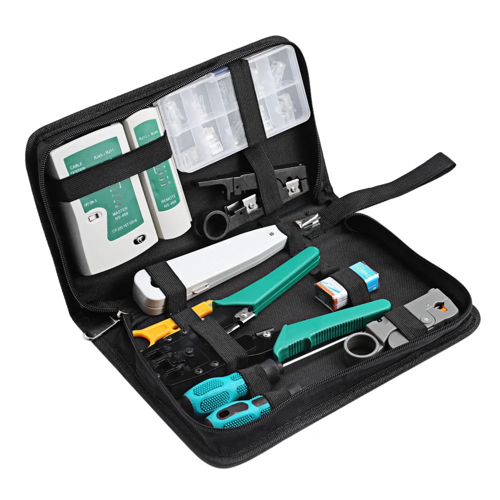 Kit d'outils de maintenance de réparation de câbles réseau 12 dans