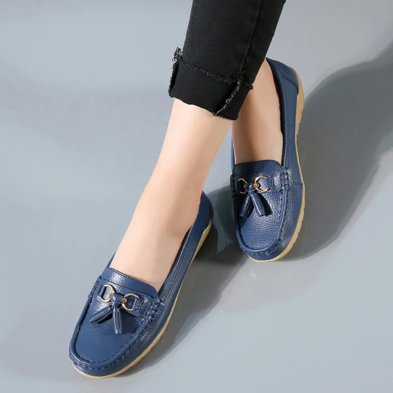 2020 mujer plana mocasines femeninos borla mocasines se oras cu as mujeres s lido comodidad mam zapatos calzado de mujer talla grande 44