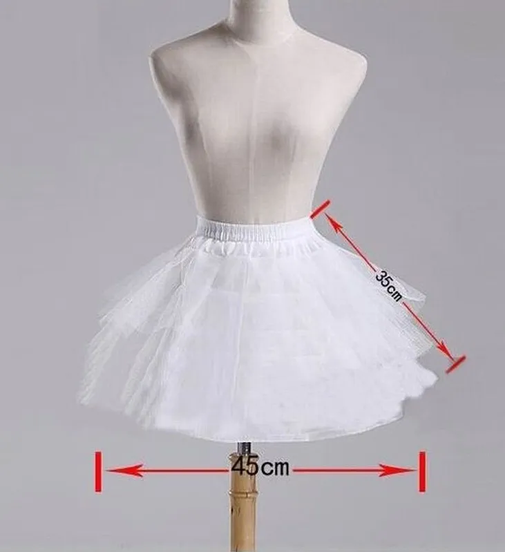 Witte A-lijn Korte Crinoline Petticoat, Bloem Meisje Jurk Petticoat, Bustle Rok, Boneless Bustle, Onderrok Bruiloft Korte Petticoat