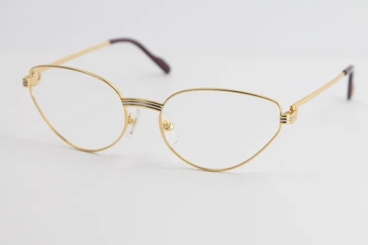 Hochwertige goldene optische Brille für Herren, große quadratische Brille, Damen-Design, klassische Modellbrille mit Box