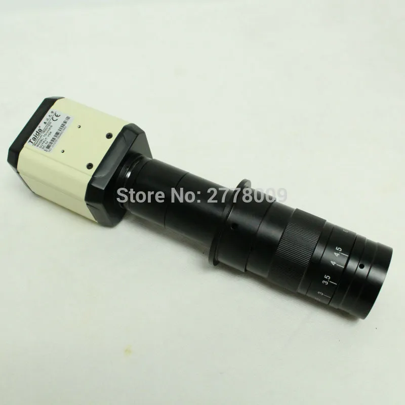Livraison gratuite 2.0MP HD Caméra de microscope électronique numérique industriel VGA CVBS Sorties TV USB AV + objectif 10X-180X à monture C