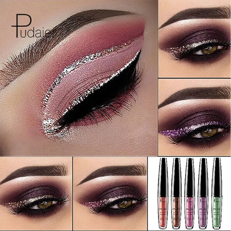 Pudaier Brand Eyeliner 16 Farben Super Glitter Eyeliner Neuer wasserdichter Eyeliner Sparkle Metallic Shinning Makeup Liquid Eyeliner