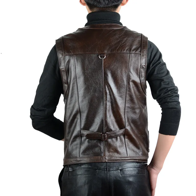 Gilet Pelle Bovina Genuine Leather ABOORUN Uomo Vest Multi Tasche  Fotografia Gilet Outdoor Uomo Da 77,66 €