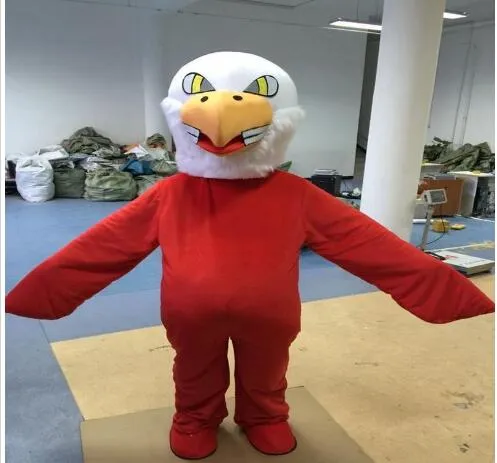 Costume de mascotte d'aigle rouge d'oiseau de luxe d'Halloween de haute qualité dessin animé oiseau faucon personnage de thème animé costumes de fête de carnaval de Noël