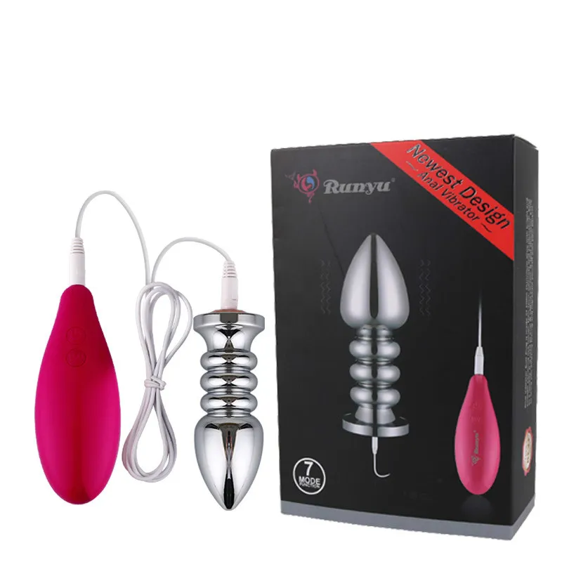 Ano y vagina Unisex, 10 velocidades, cuentas anales vibratorias, tapón Anal, masajeador de próstata de Metal, tapón vibrador para ano, Juguetes sexuales, productos eróticos