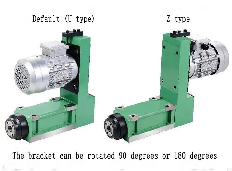 드릴링 보링 절삭 MT4 BT40 ER40 스핀들 전력 헤드 5000r / min으로 2.2KW 380VAC V 벨트 유도 전동기 기계 스핀들 밀링